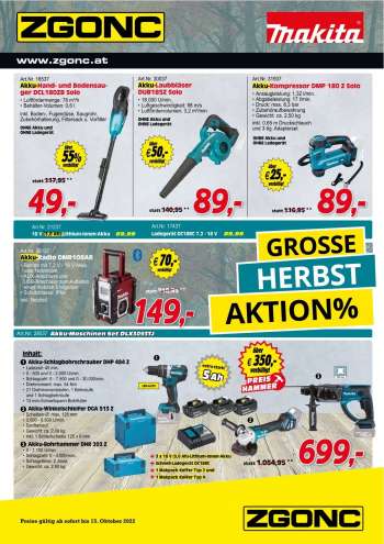 Angebote Zgonc - 29.9.2022 - 15.10.2022.