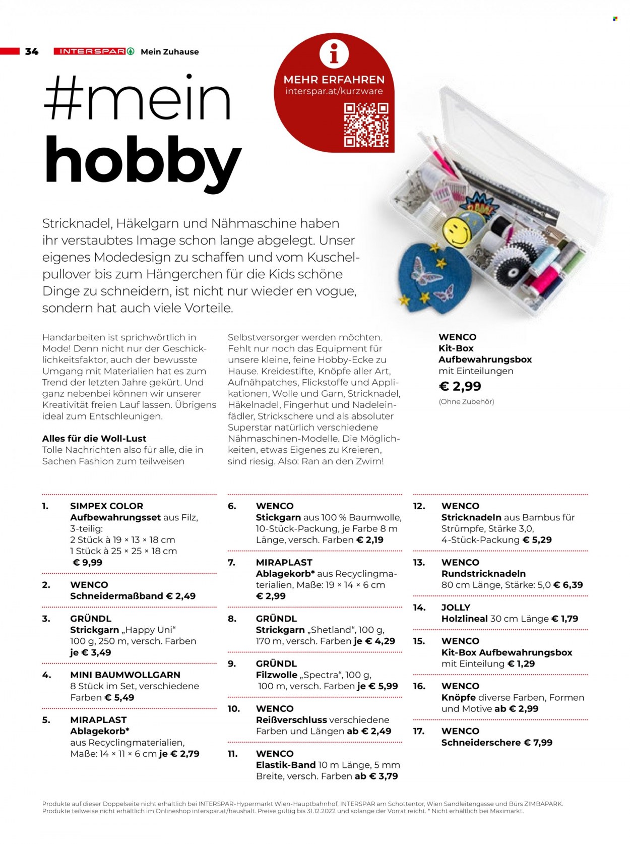 Angebote INTERSPAR - 3.10.2022 - 31.12.2022. Seite 34