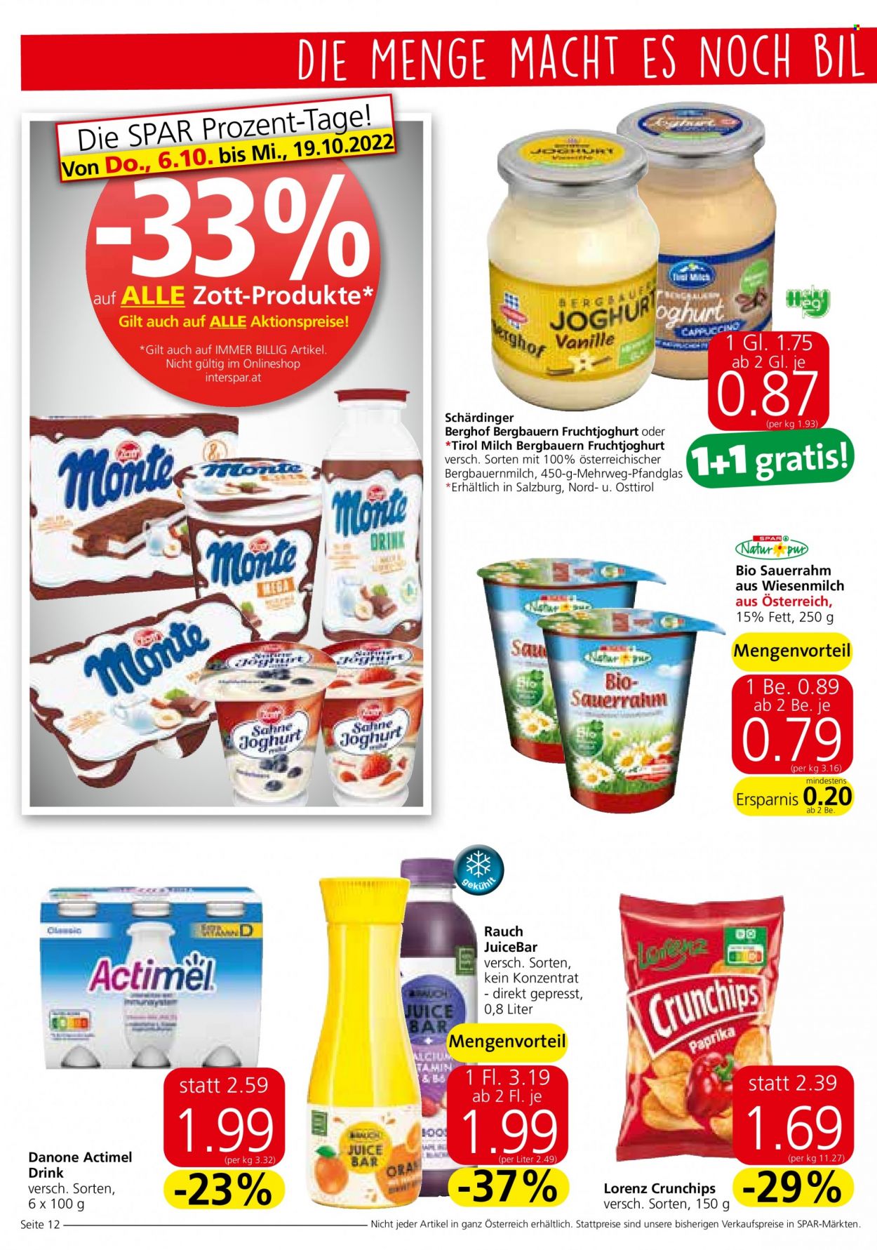 Angebote EUROSPAR - 6.10.2022 - 19.10.2022. Seite 12