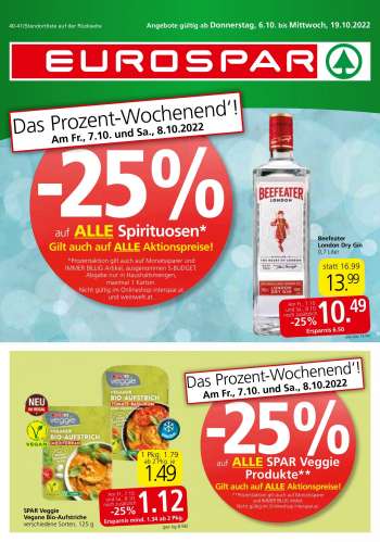 Angebote EUROSPAR - 6.10.2022 - 19.10.2022.