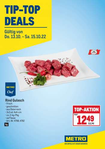 Angebote Metro - 13.10.2022 - 15.10.2022.