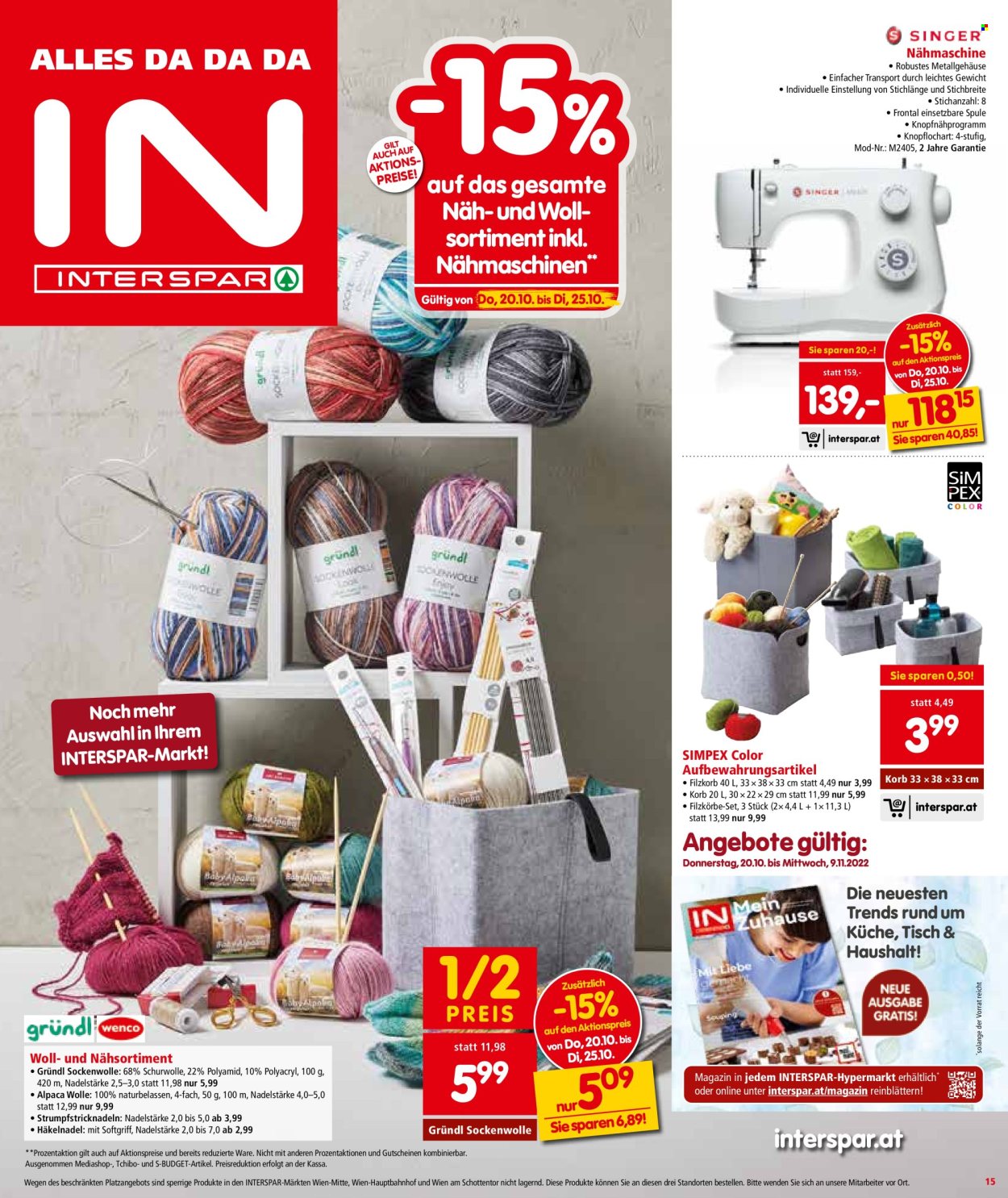 Angebote INTERSPAR - 20.10.2022 - 2.11.2022. Seite 15