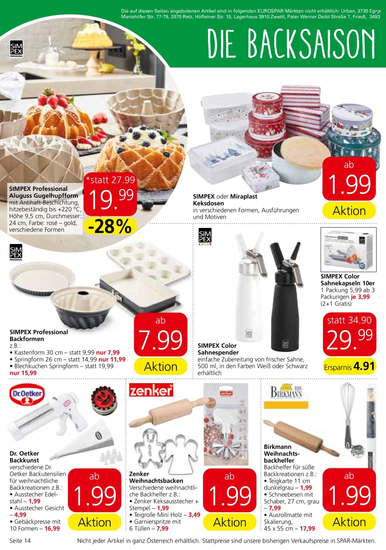 Angebote EUROSPAR - 20.10.2022 - 2.11.2022. Seite 14