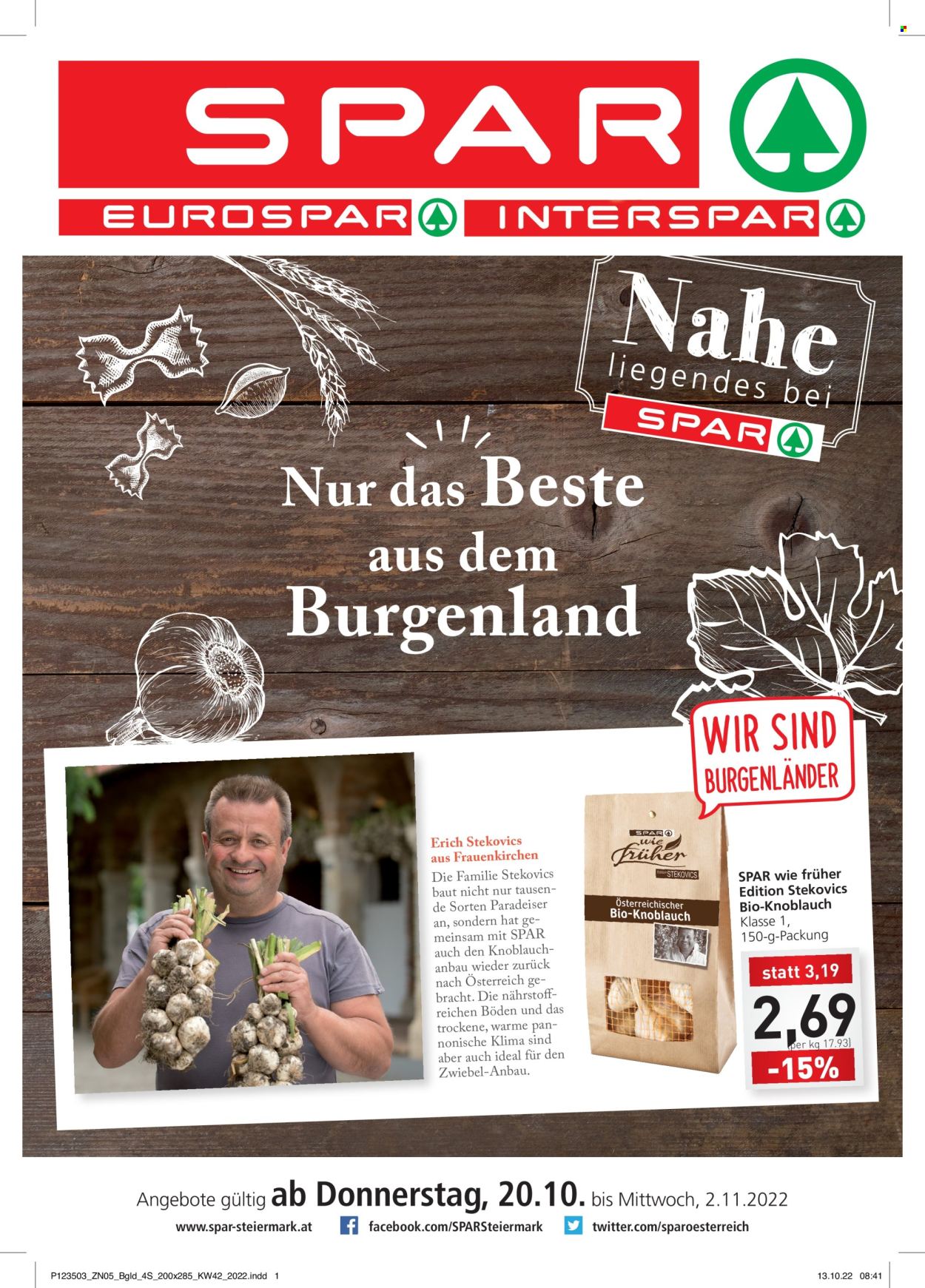 Angebote INTERSPAR - 20.10.2022 - 2.11.2022. Seite 1