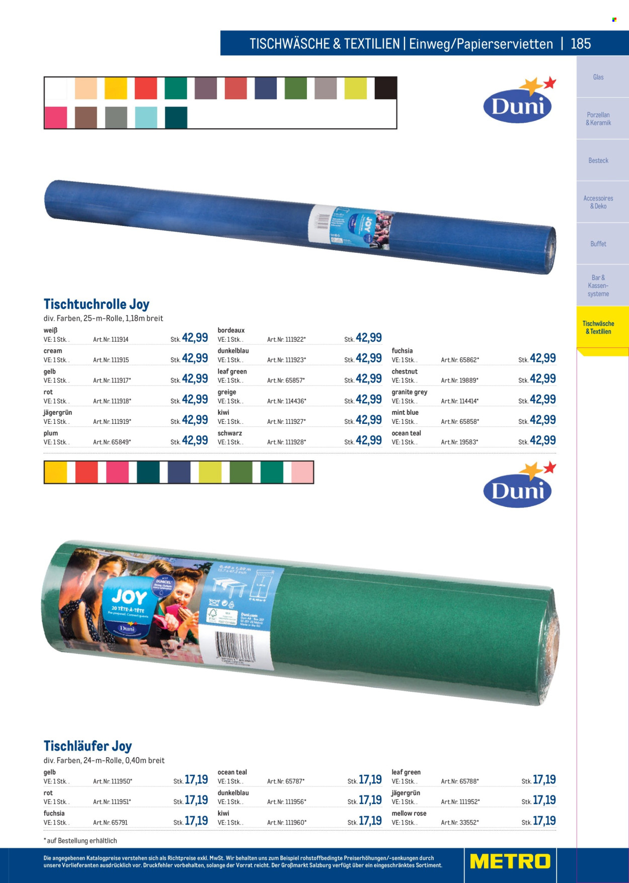 Angebote Metro. Seite 185