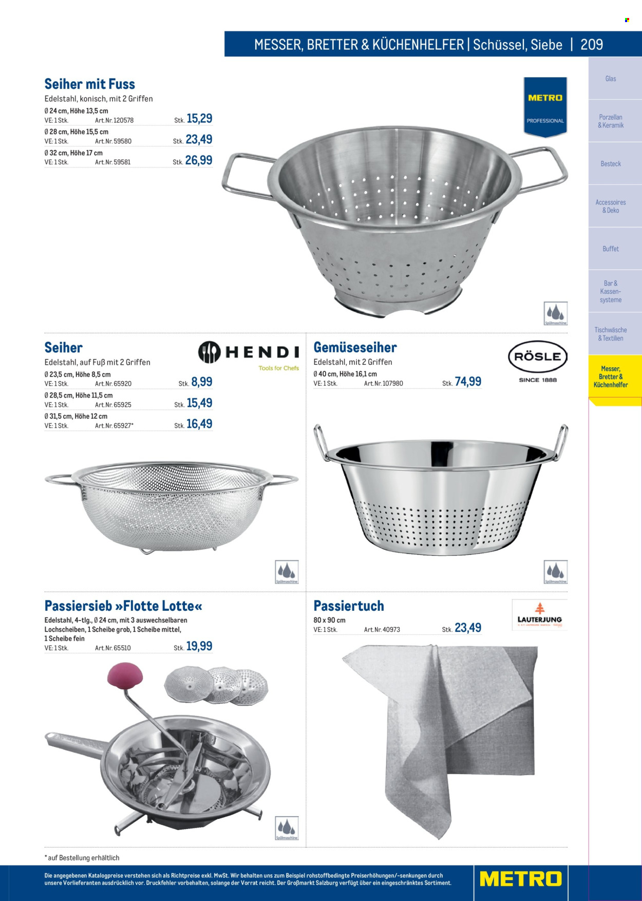 Angebote Metro. Seite 209