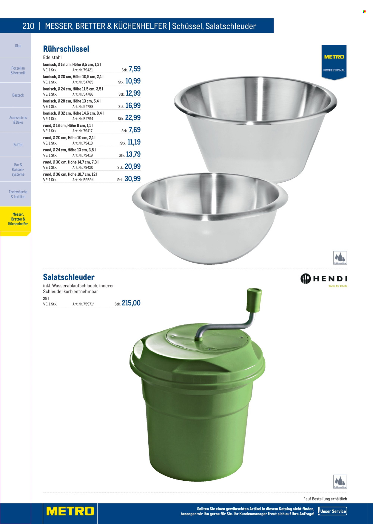 Angebote Metro. Seite 210