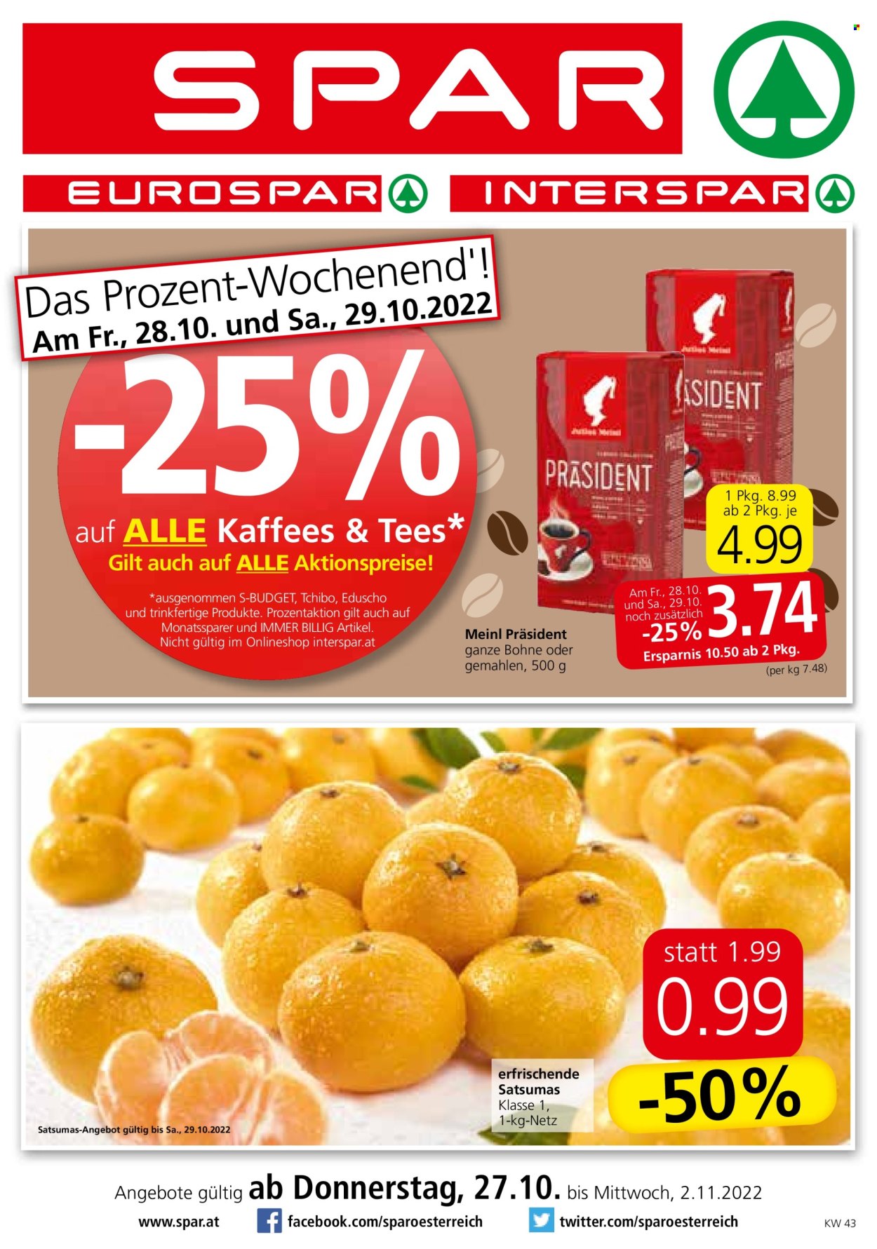 Angebote INTERSPAR - 27.10.2022 - 2.11.2022. Seite 1