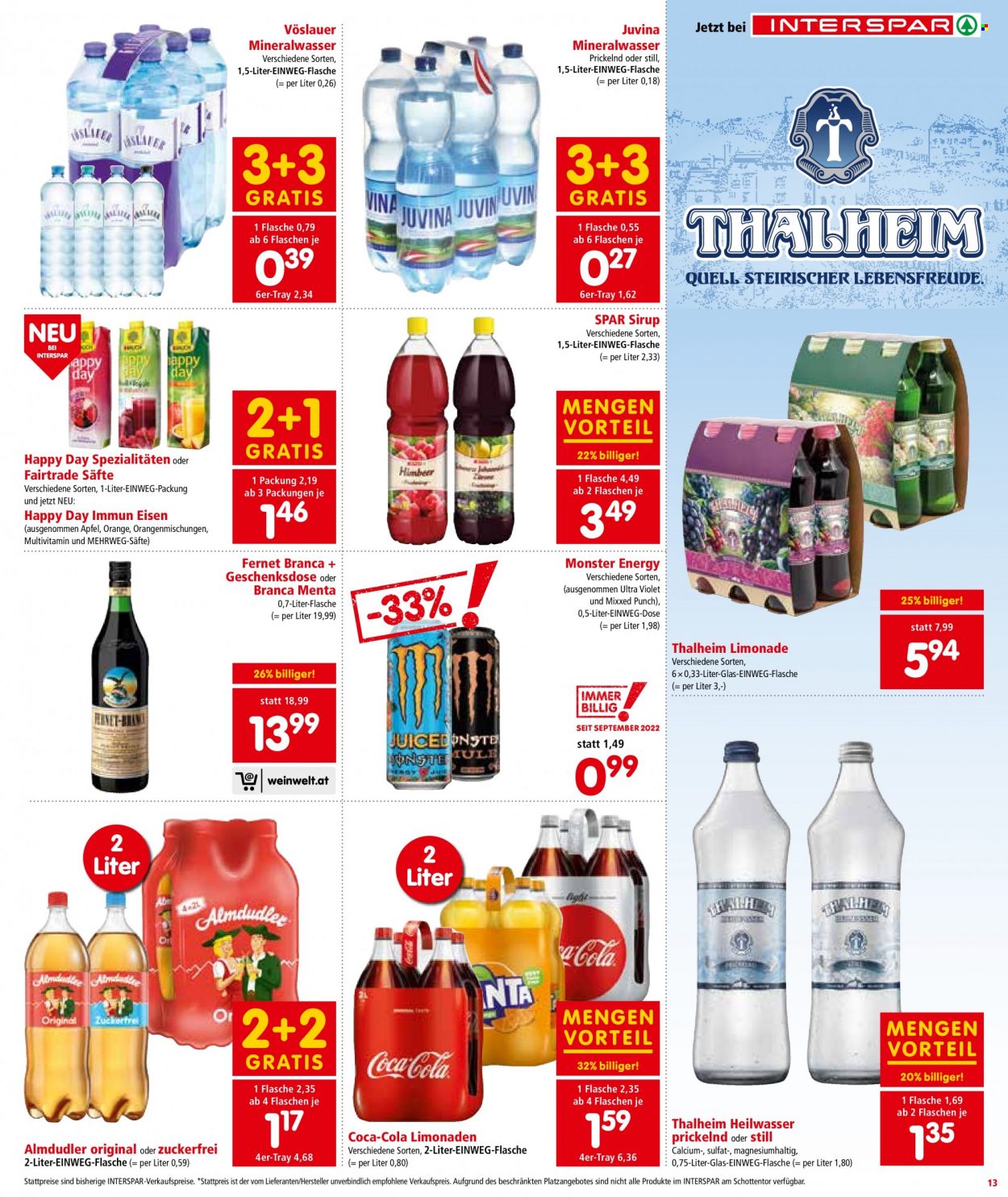 Angebote INTERSPAR - 3.11.2022 - 16.11.2022. Seite 13