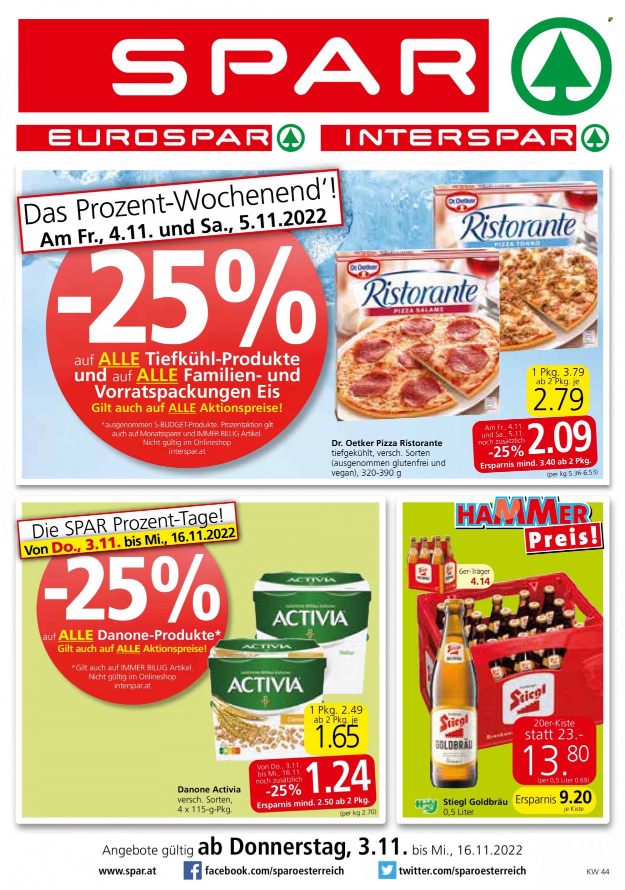 Angebote EUROSPAR - 3.11.2022 - 16.11.2022. Seite 1