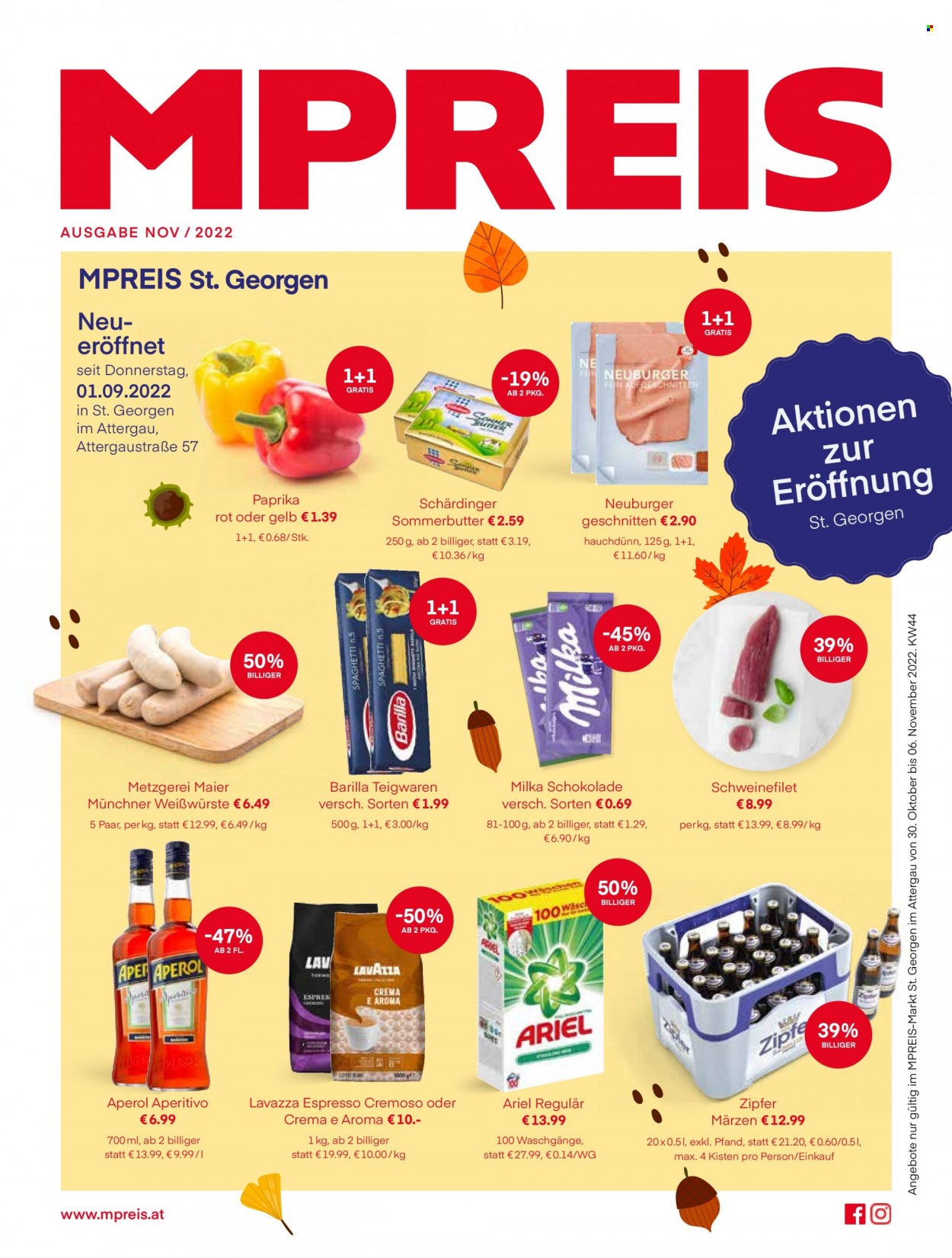 Angebote MPREIS - 30.10.2022 - 6.11.2022. Seite 1