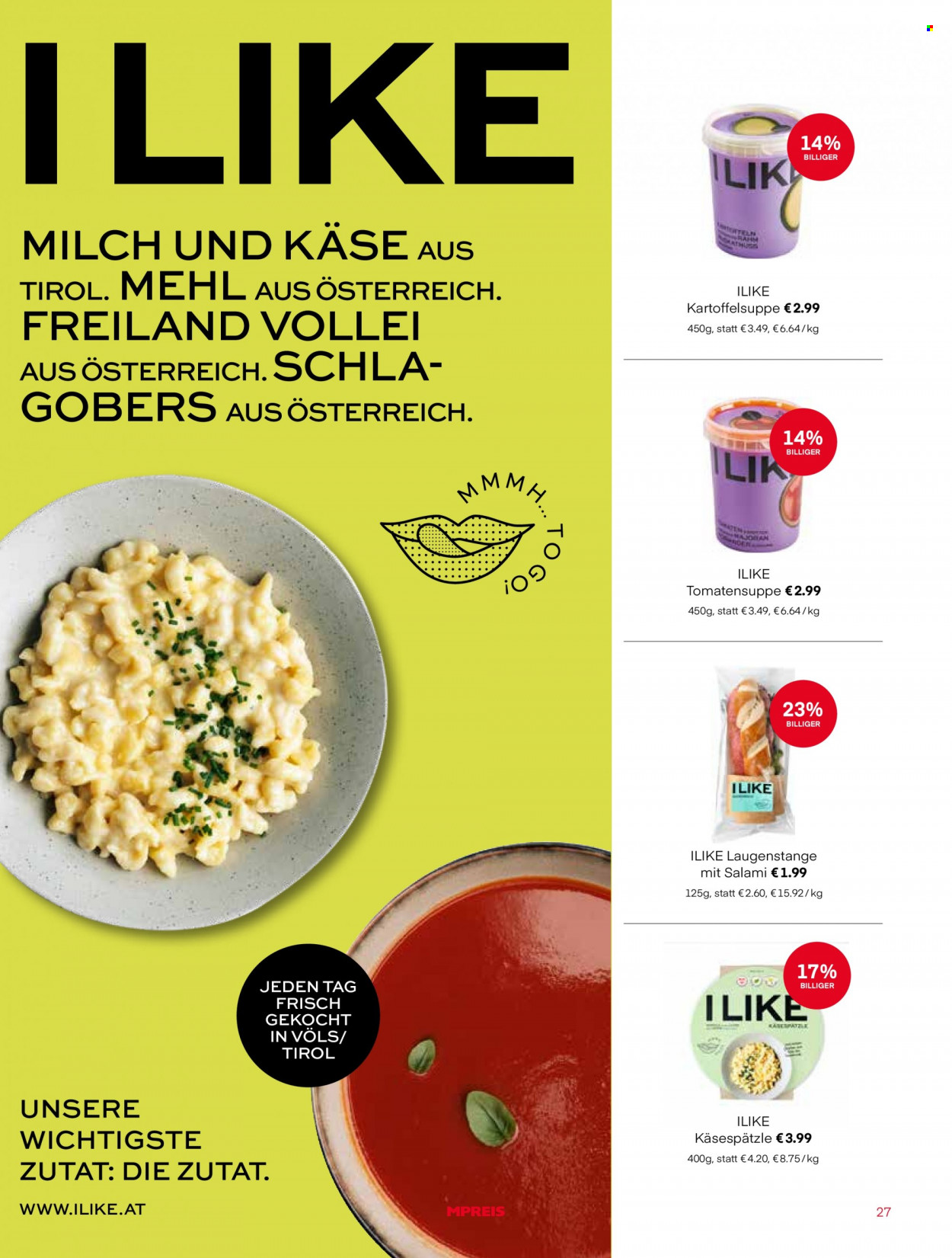 Angebote MPREIS - 30.10.2022 - 6.11.2022. Seite 27