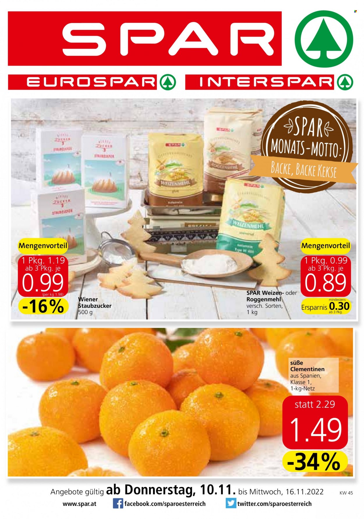 Angebote EUROSPAR - 10.11.2022 - 16.11.2022. Seite 1