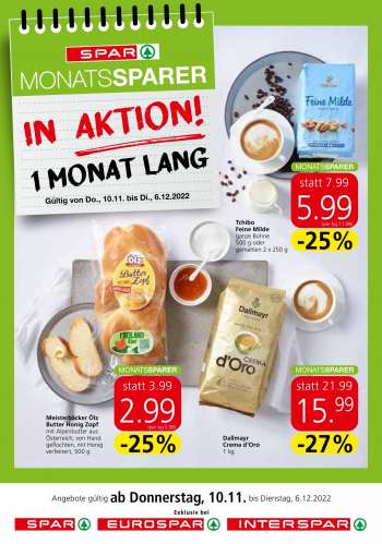 Angebote EUROSPAR - 10.11.2022 - 6.12.2022.