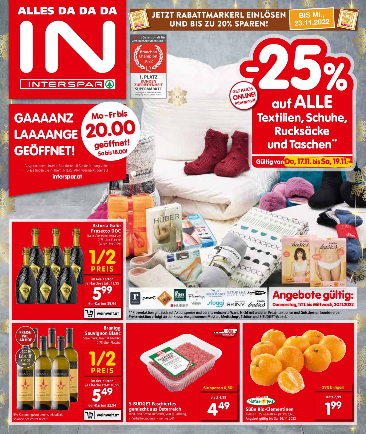 Angebote INTERSPAR - 17.11.2022 - 30.11.2022. Seite 1