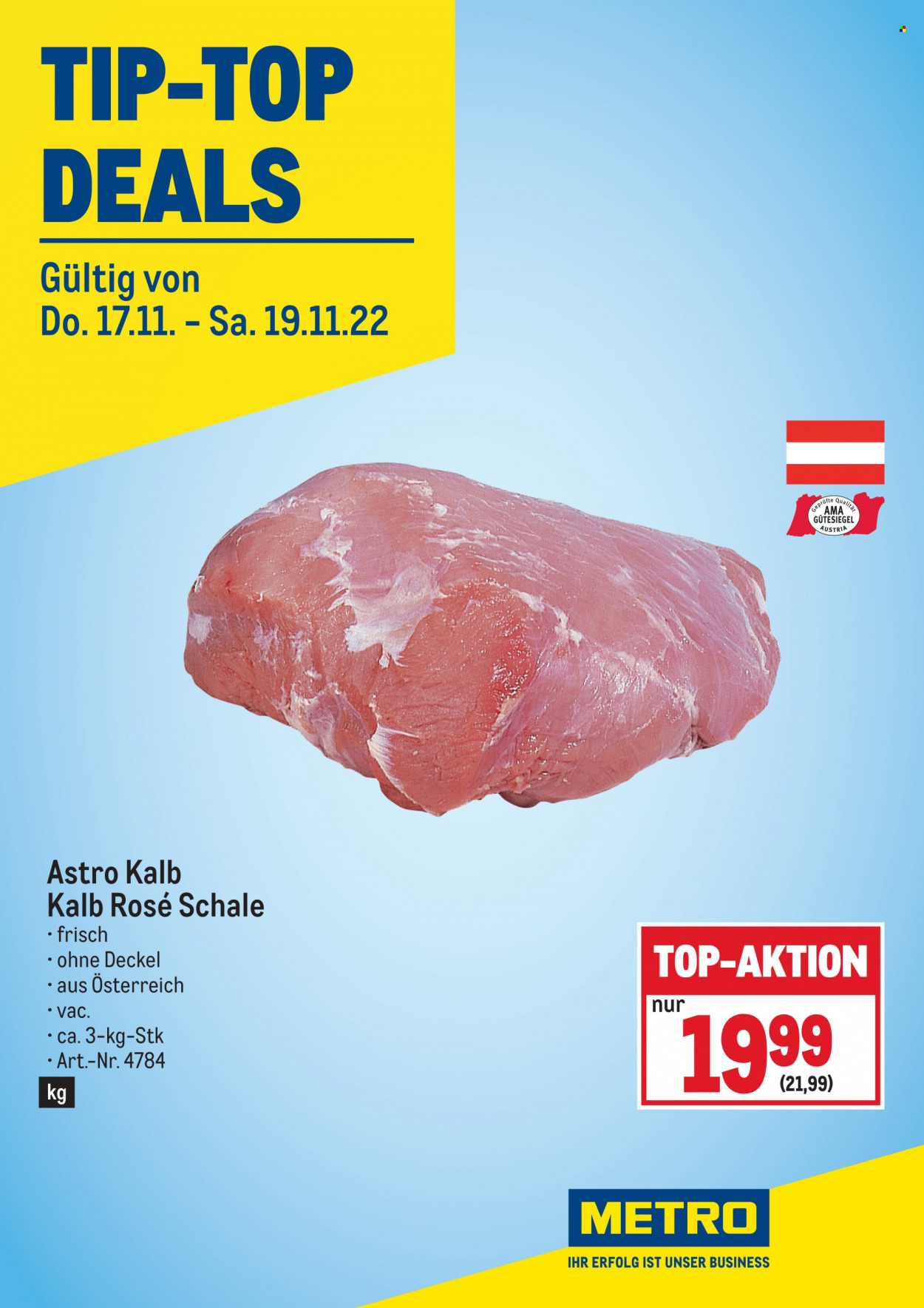 Angebote Metro - 17.11.2022 - 19.11.2022. Seite 1