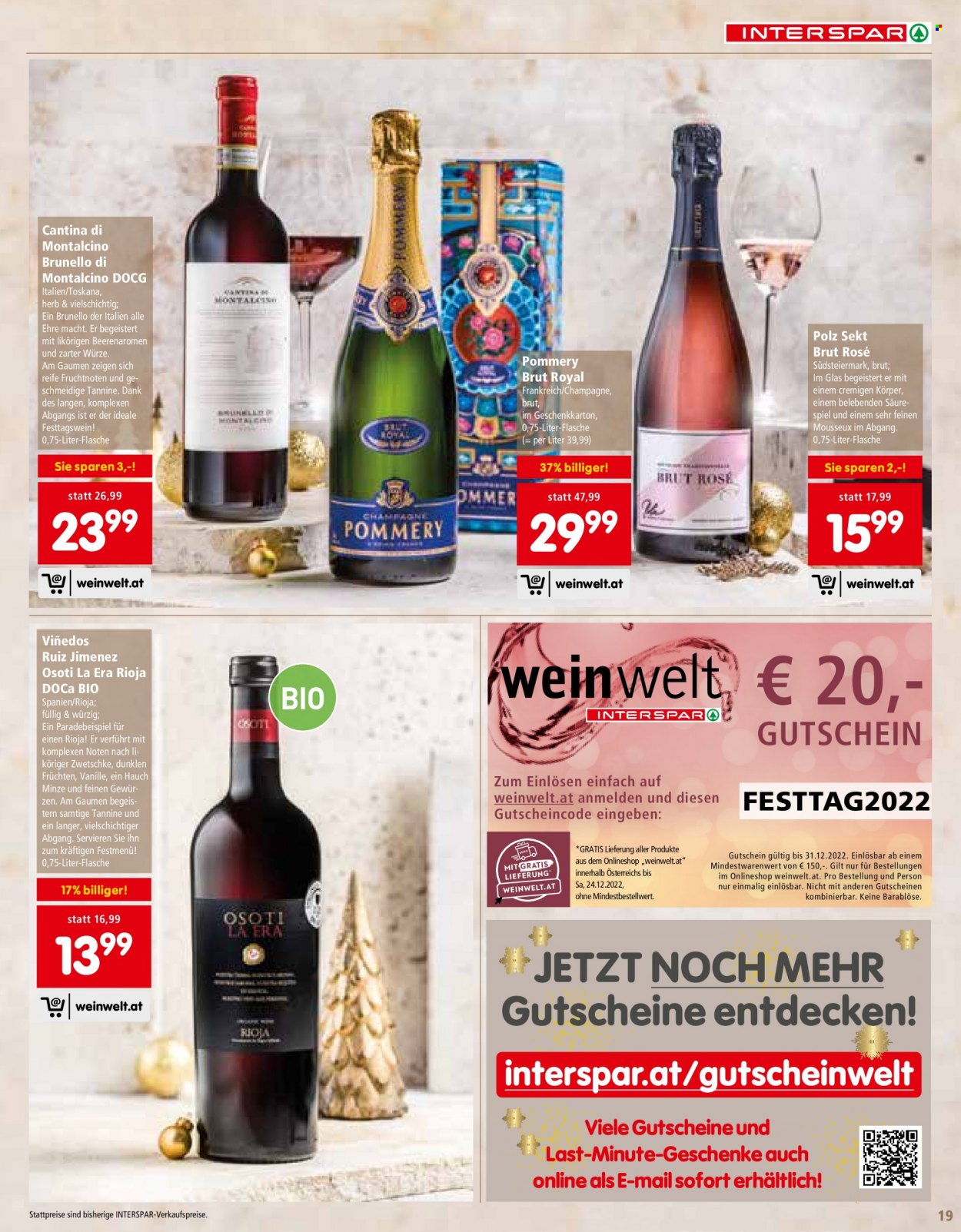 Angebote INTERSPAR - 24.11.2022 - 31.12.2022. Seite 19