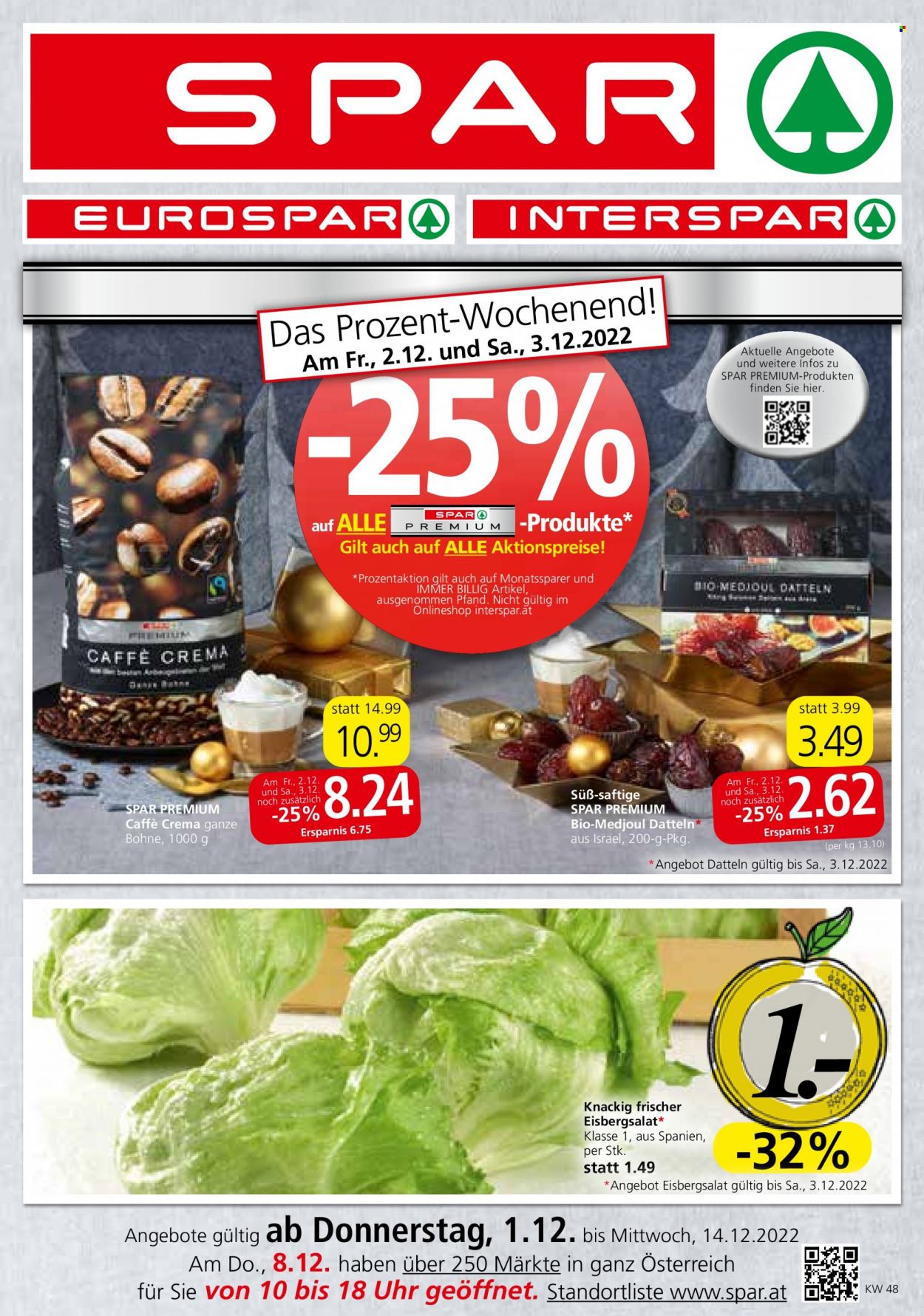 Angebote INTERSPAR - 1.12.2022 - 14.12.2022. Seite 1