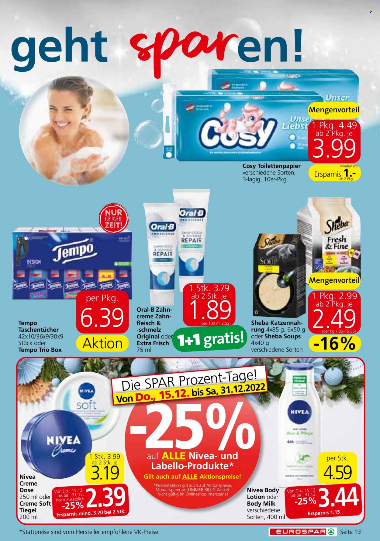 Angebote EUROSPAR - 15.12.2022 - 31.12.2022. Seite 13