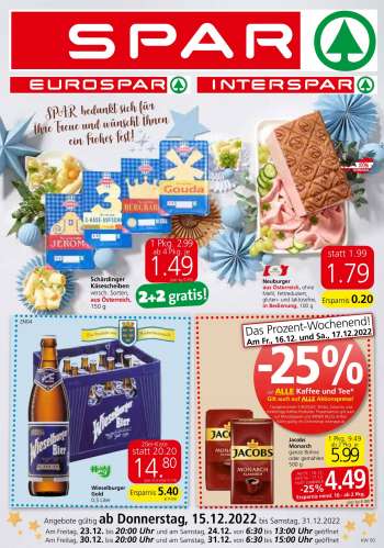 Angebote SPAR - 15.12.2022 - 31.12.2022.