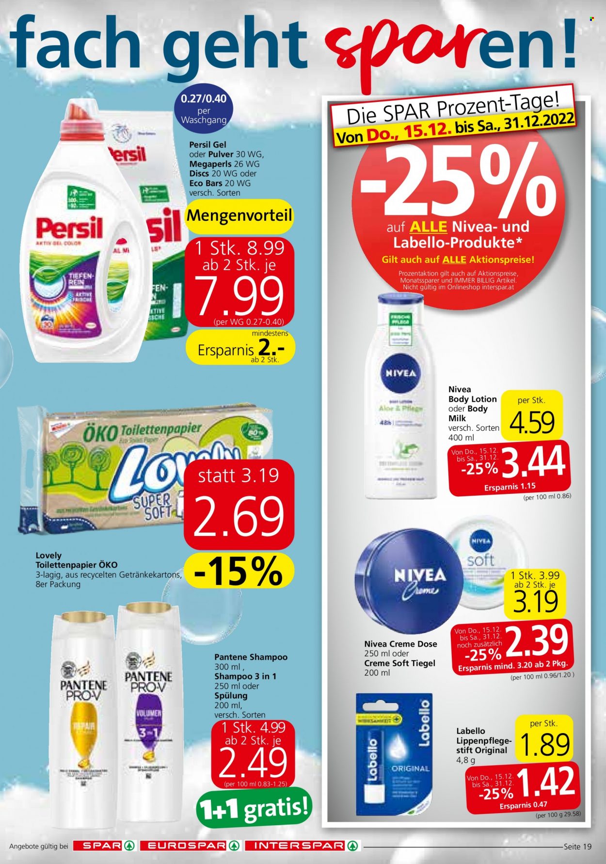 Angebote INTERSPAR - 15.12.2022 - 31.12.2022. Seite 19