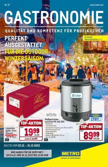 Angebote Metro - 22.12.2022 - 31.12.2022.