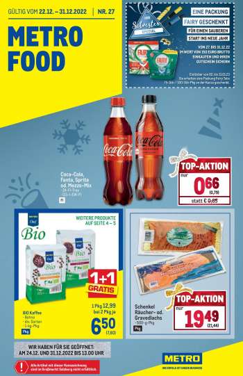 Angebote Metro - 22.12.2022 - 31.12.2022.