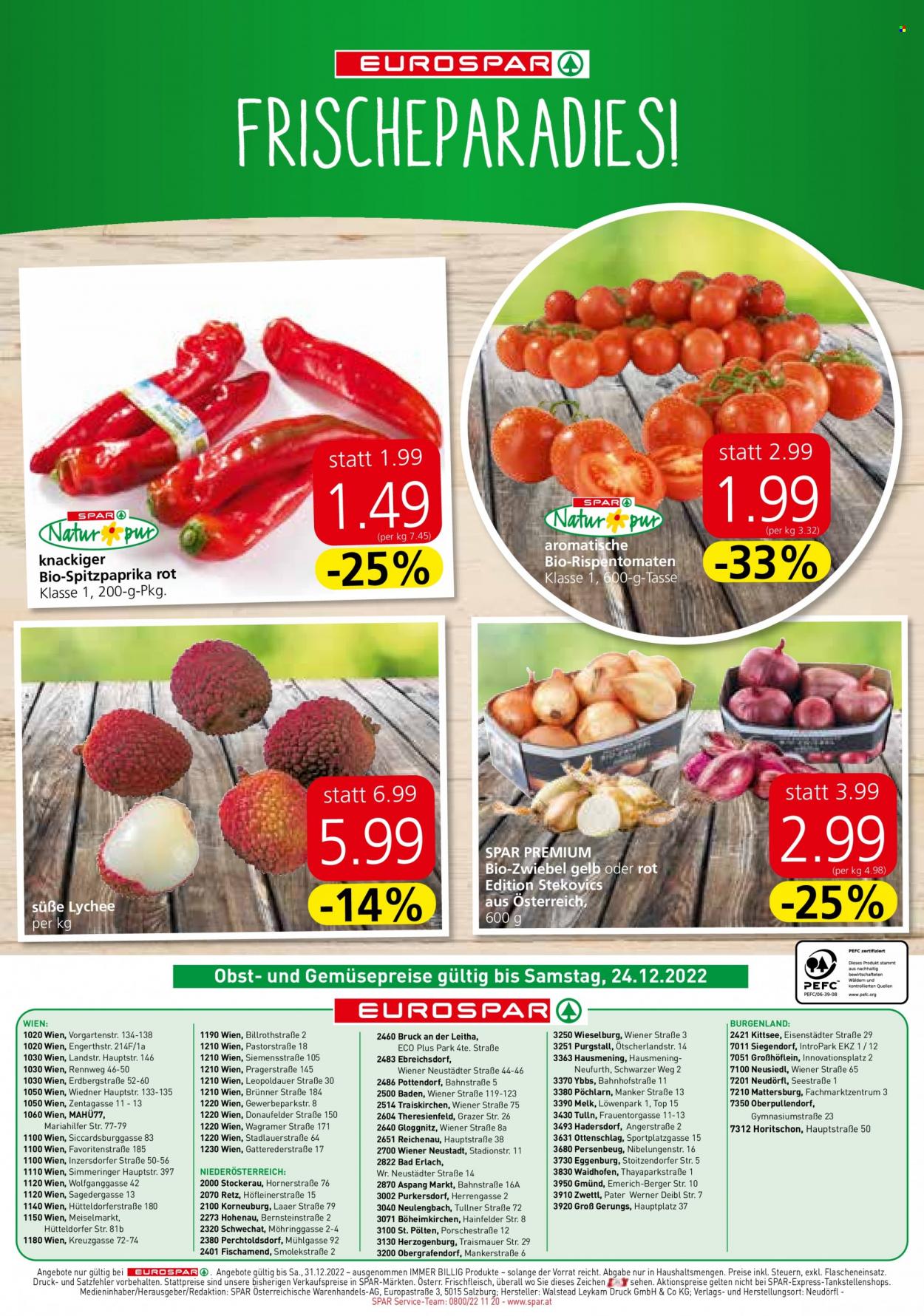 Angebote EUROSPAR - 21.12.2022 - 31.12.2022. Seite 20
