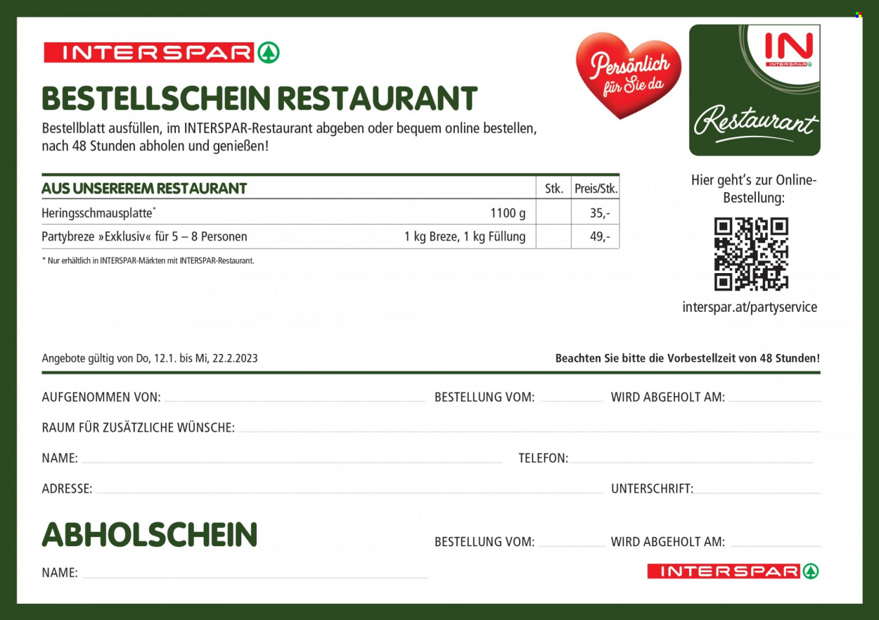 Angebote INTERSPAR - 12.1.2023 - 22.2.2023. Seite 12