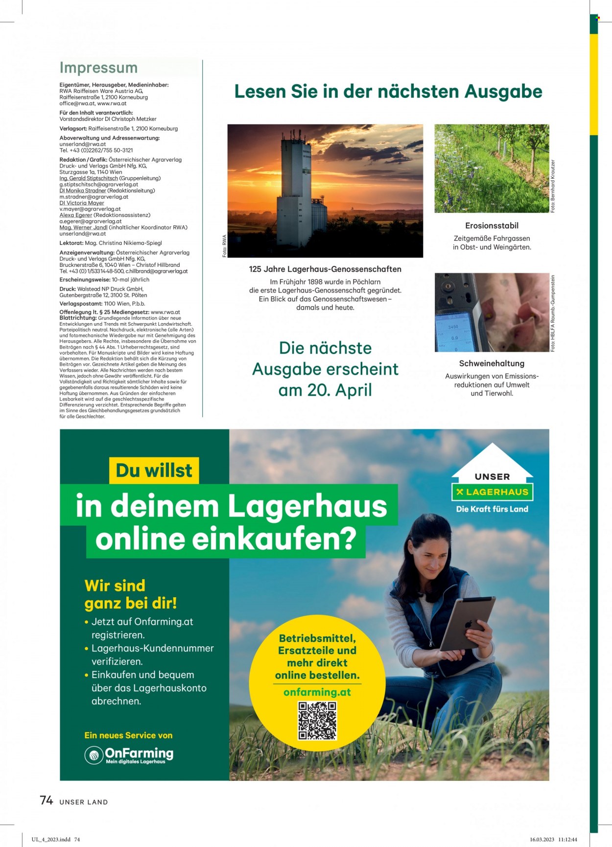 Angebote Lagerhaus - 1.4.2023 - 30.4.2023. Seite 74