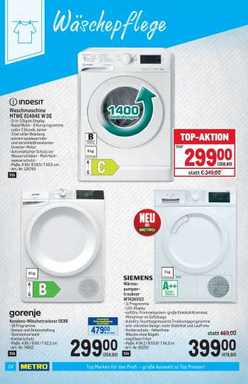 thumbnail - Indesit Waschmaschine MTWE 81484E W DE • 2-in-1 Digital Display • Rapid Wash - 8 Kurzprogramme unter 1 Stunde, davon 3 bei voller Beladung • extrem ausdauernder und verschleißresistenter Inverter-Motor • Automatischer Schutz vor Wasserschäden - Mehrfach- wasserschutz+ • Maße: H 85/ B 59,5/ T 60,5 cm • Art.-Nr. 126755 Stk