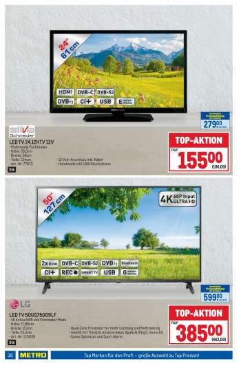 thumbnail - LED TV 24.12HTV 12V • Multimedia Funktionen • Höhe: 38,3cm • Breite: 56cm • Tiefe: 13,4cm • Art.-Nr. 77573 Stk