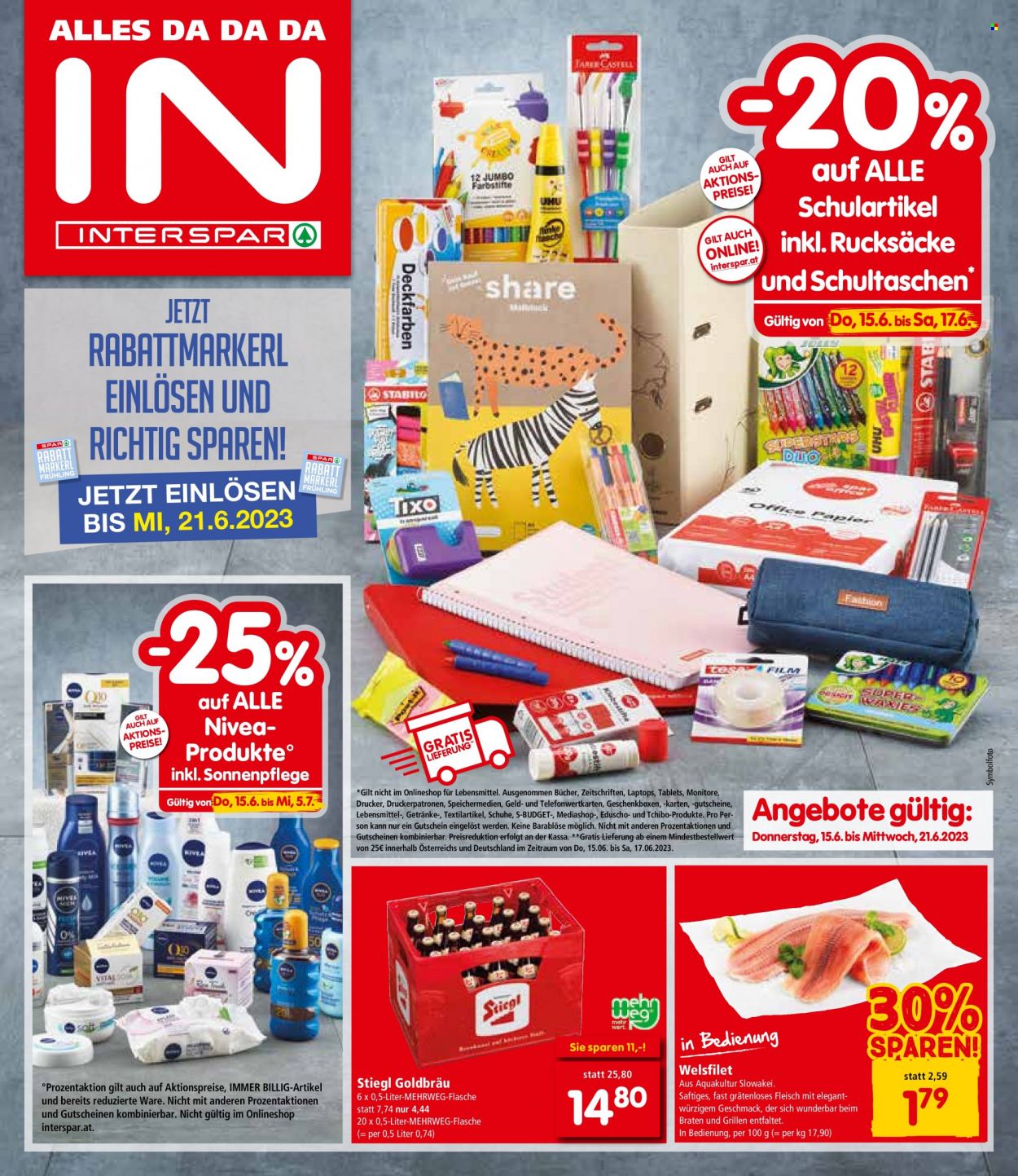 Angebote INTERSPAR - 15.6.2023 - 21.6.2023. Seite 1