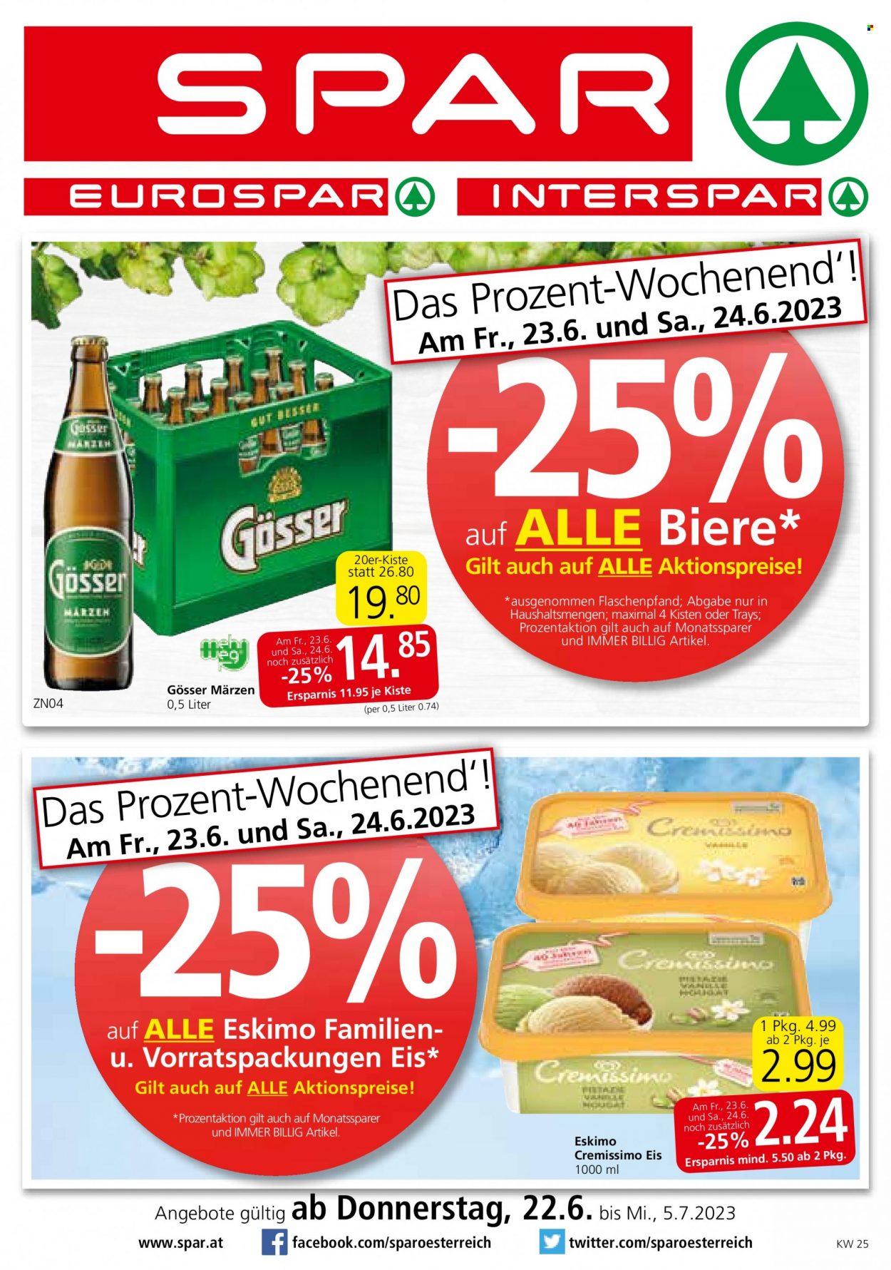 Angebote INTERSPAR - 22.6.2023 - 5.7.2023. Seite 1