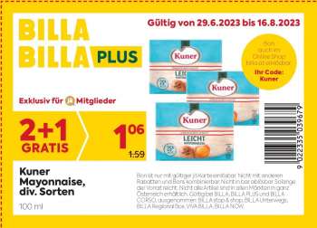Angebote Billa - 29.6.2023 - 16.8.2023.