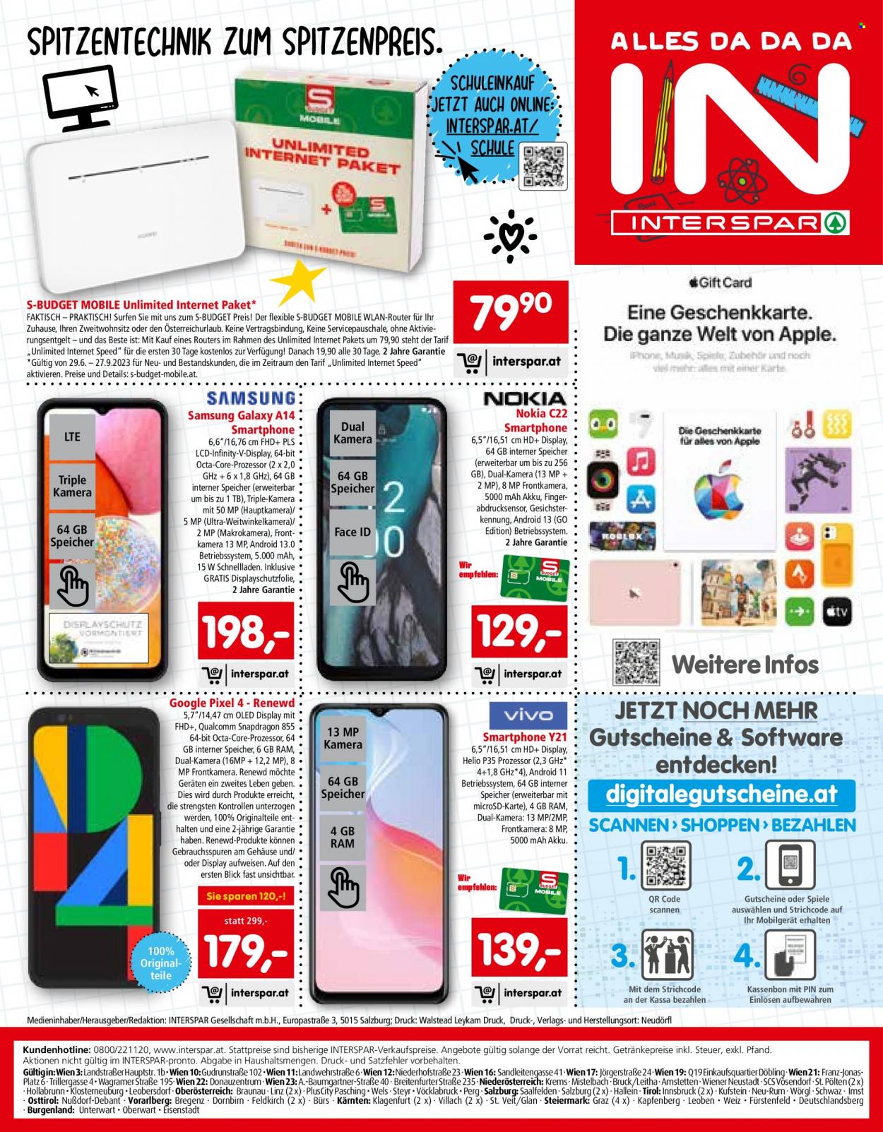 Angebote INTERSPAR - 29.6.2023 - 20.9.2023. Seite 24