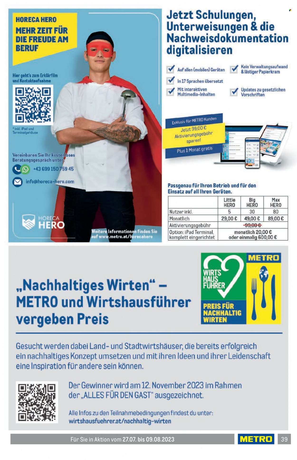 Angebote Metro - 27.7.2023 - 9.8.2023. Seite 39