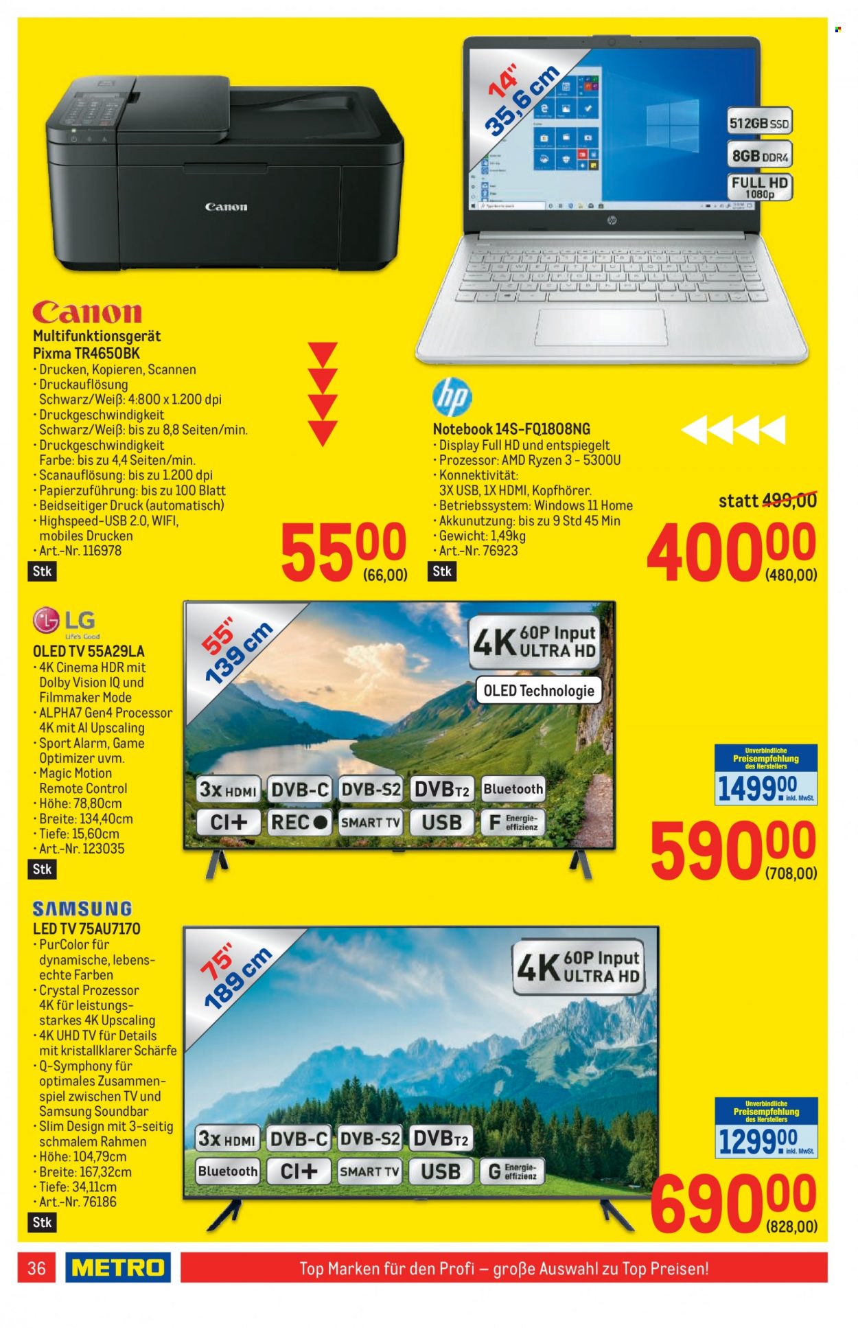 Angebote Metro - 27.7.2023 - 9.8.2023. Seite 36