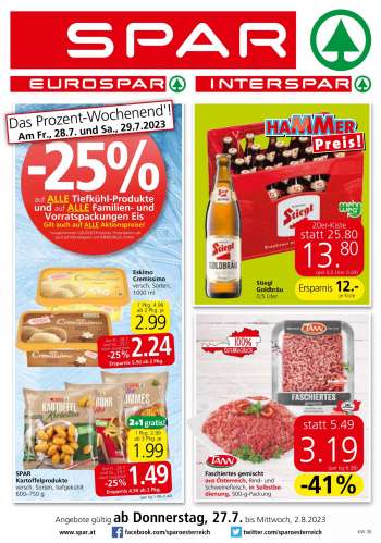 Angebote INTERSPAR - 27.7.2023 - 2.8.2023.