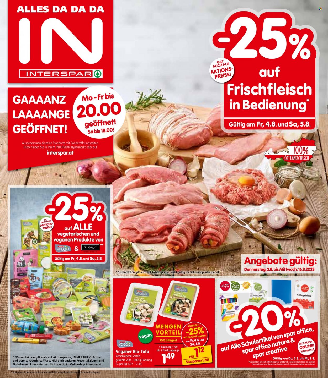Angebote INTERSPAR - 3.8.2023 - 16.8.2023. Seite 1