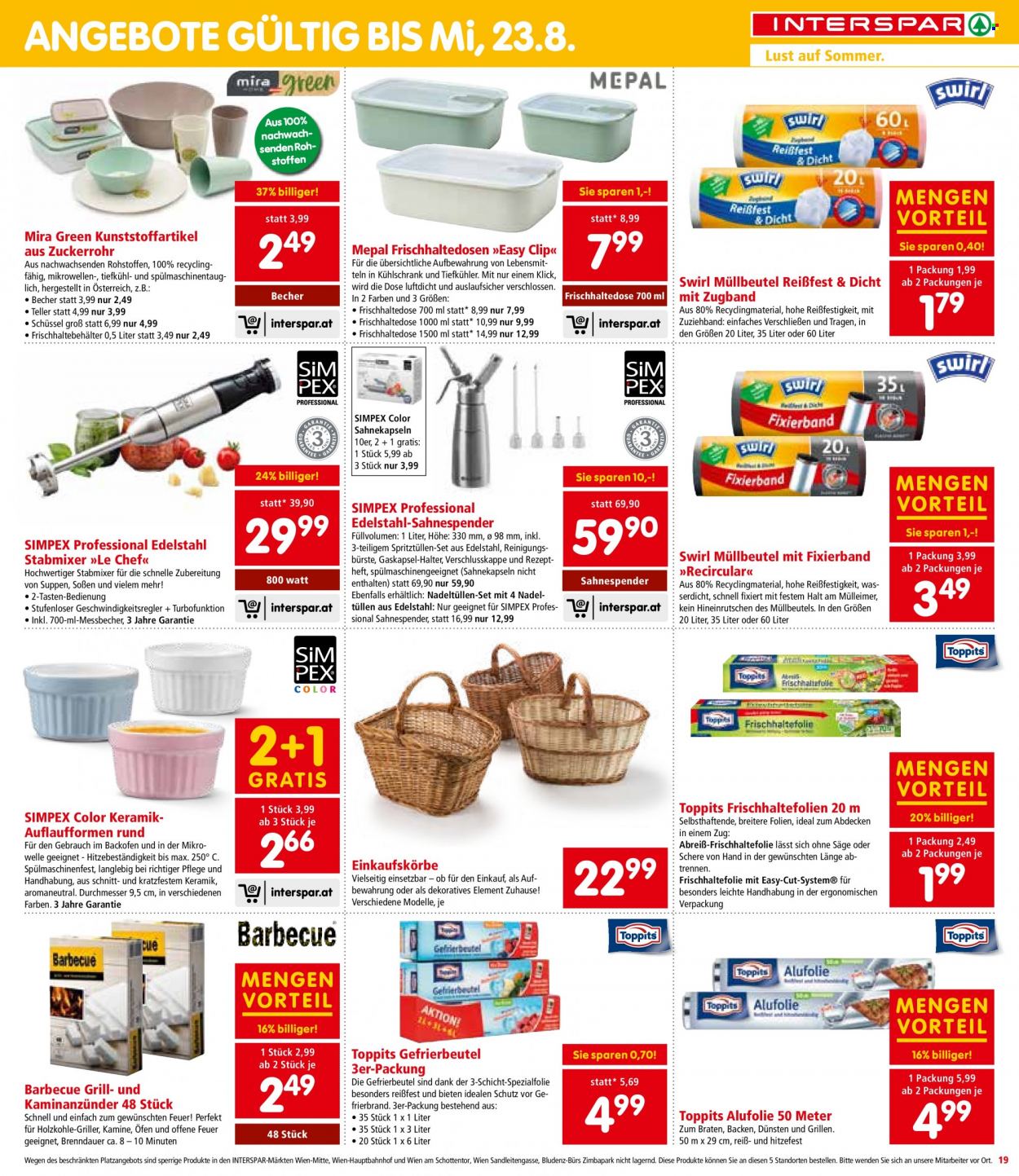 Angebote INTERSPAR - 3.8.2023 - 16.8.2023. Seite 19