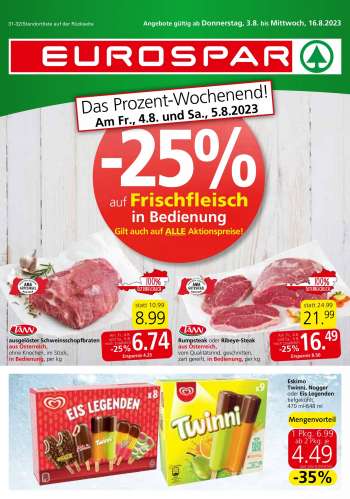 Angebote EUROSPAR - 3.8.2023 - 16.8.2023.