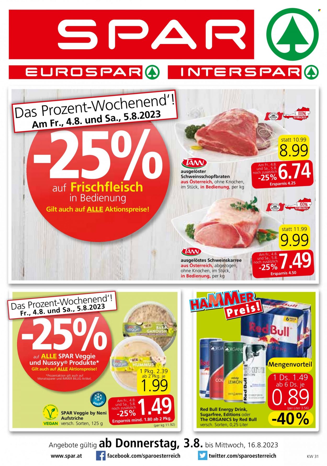 Angebote INTERSPAR - 3.8.2023 - 16.8.2023. Seite 1