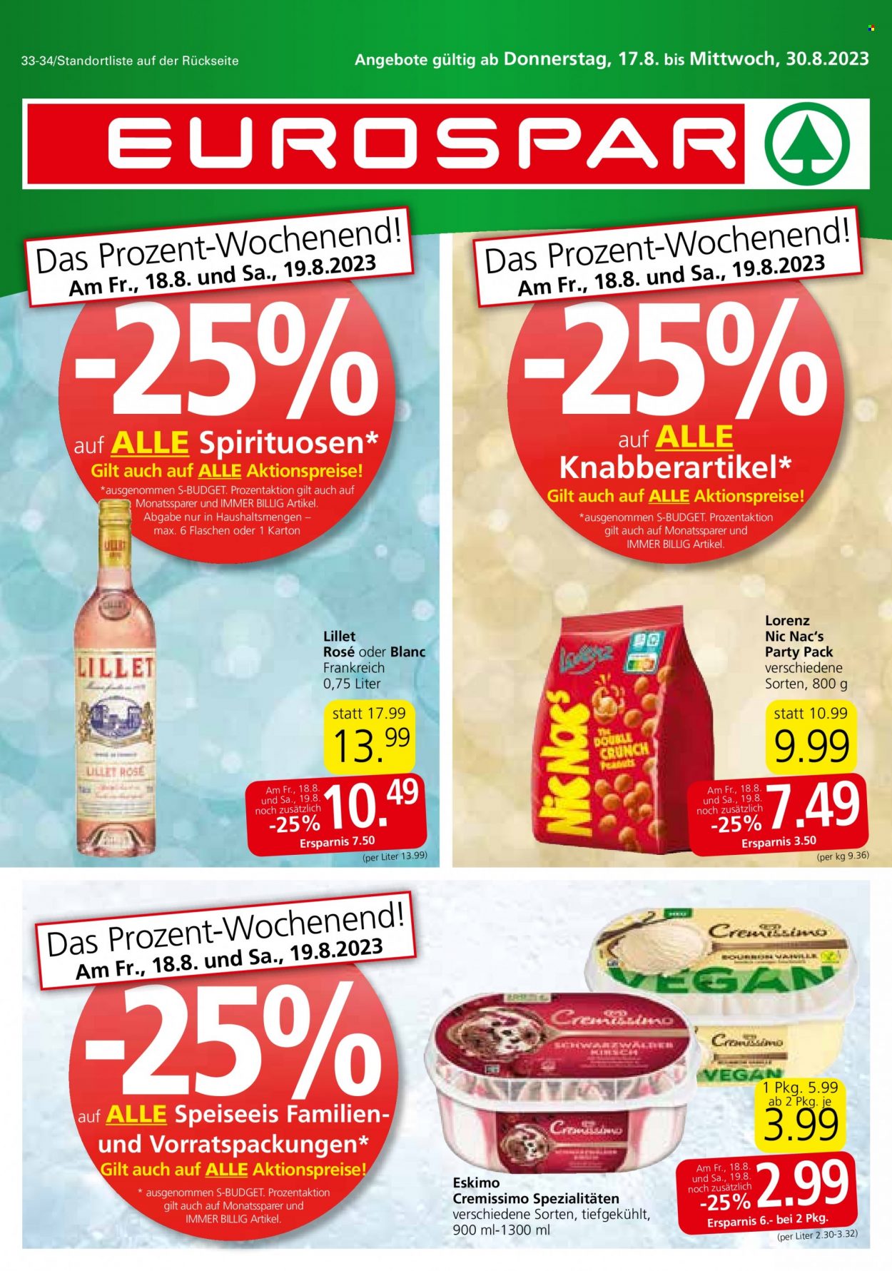 Angebote EUROSPAR - 17.8.2023 - 30.8.2023. Seite 1