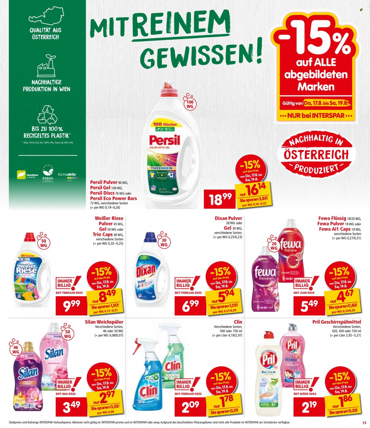 Angebote INTERSPAR - 17.8.2023 - 30.8.2023. Seite 13