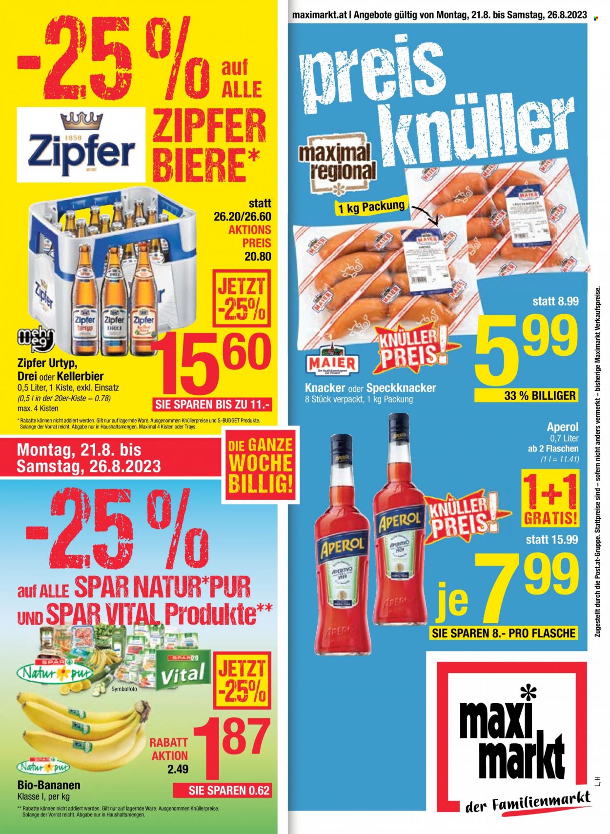 Angebote Maximarkt - 21.8.2023 - 26.8.2023. Seite 1