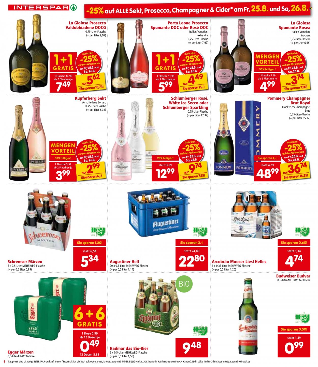 Angebote INTERSPAR - 24.8.2023 - 30.8.2023. Seite 8