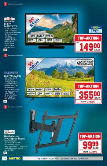 thumbnail - LED TV 24.12HTV 12V • 12 Vol-Anschluss - ideal für Camping • Multimedia Funktionen • 12 Volt-Anschluss inkl. Kabel • Hotelmode inkl. USB Klonfunktion • Höhe: 38,3cm • Breite: 56cm • Tiefe: 13,4cm • Art.-Nr. 77573 Stk