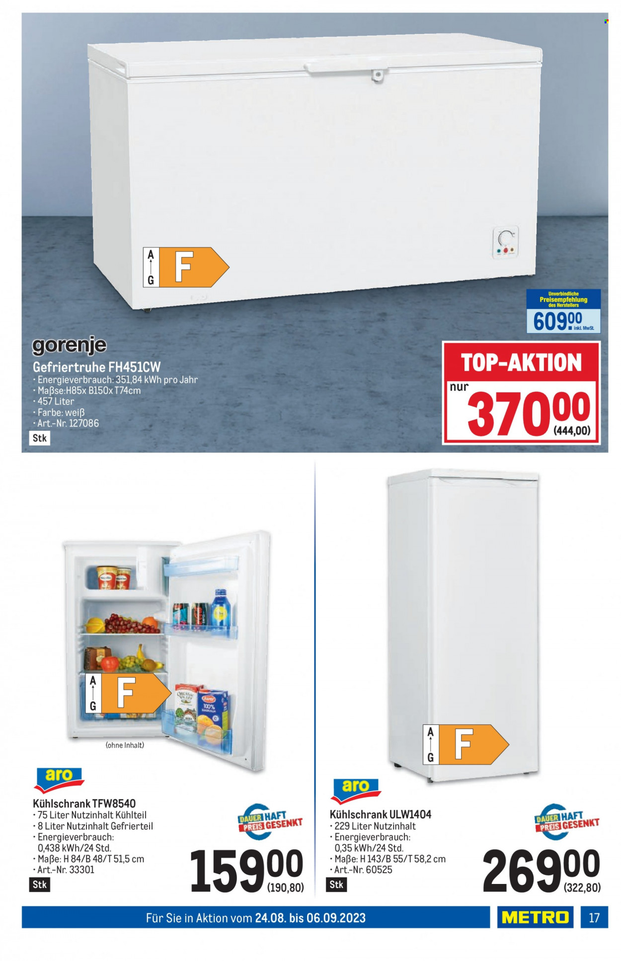 Angebote Metro - 24.8.2023 - 6.9.2023. Seite 17