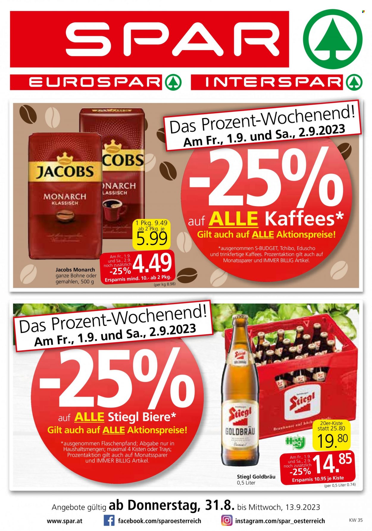 Angebote SPAR - 31.8.2023 - 13.9.2023. Seite 1